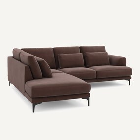 Rechtse hoekbank met leuning in linnenfluweel, Marsile