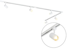 Modern 1-fase railsysteem met 5 Spot / Opbouwspot / Plafondspots wit - Iconic Jeana Modern GU10 Binnenverlichting Lamp