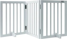 VEVOR vrijstaande hondenpoort, huisdierpoort, 508 x 610 mm deurveiligheidspoort, 3-delige opvouwbare hondenpoort voor brede en smalle doorgangen, uitvouwbare opvouwbare hondenbarrière, witte trappoort