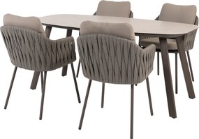 Manolo Cannes dining tuinset 180x95xH75 cm 5 delig keramiek terre Taste 4SO