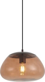 Retro hanglamp bruin met bruin glas - Giselle