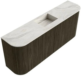 Mondiaz Joya DLux 105cm toiletmeubel ronding links/rechts shadow met wastafel faye midden zonder kraangat ostra