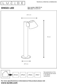 Lucide Dingo sokkellamp 5W 70cm wit