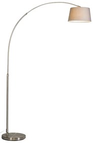 Smart booglamp staal kap grijs incl. WiFi A60 - Arc Basic Modern E27 rond Binnenverlichting Lamp
