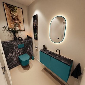 Mondiaz Ture DLux toiletmeubel 100cm smag met wastafel lava midden met kraangat