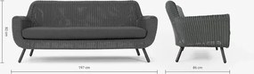 The Outsider Stoel-bank Loungeset - Jonah - 5 zits - Wicker - Antraciet - The Outsider