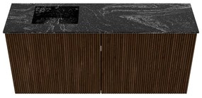 Mondiaz Joya DLux 90cm toiletmeubel walnut met wastafel faye links 1 kraangat lava