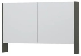 INK SPK3 Spiegelkast - 120x14x74cm - 2 deuren - dubbelzijdige Spiegel - open planchet - schakelaar en stopcontact - MDF lak Mat beton groen 1110275