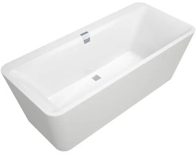 Villeroy & Boch Squaro Edge 12 kunststof bad quaryl rechthoekig vrijstaand 180x80x45cm incl. paneel en afvoer /overloopcombinatie wit ubq180sqe7pdv-01