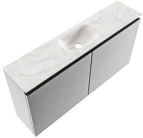 Mondiaz Ture DLux toiletmeubel 100cm plata met wastafel ostra midden zonder kraangat