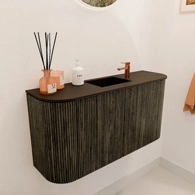 Mondiaz Joya 85cm toiletmeubel ronding links/rechts shadow met wastafel faye midden 1 kraangat urban