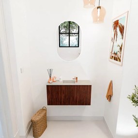 Mondiaz Joya DLux 80cm toiletmeubel ruby met wastafel faye midden 1 kraangat opalo