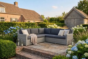 Hoek loungeset 5 personen Wicker Grijs  Garden Collections Giardino