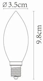 Lucide Bulb dimbare LED lamp 2700K E14 4W 3.5cm transparant
