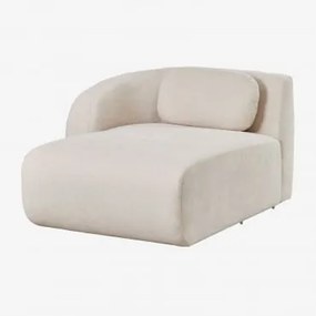 Linker Chaise Longue Module Voor Coquette Chenille Modulaire Bank Stof Chenille Beige – Crème - Sklum