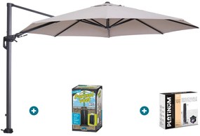 GI Hawaii zweefparasol 350 cm. - Sand - met ingraafvoet en hoes