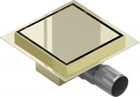 Mexen Flat-Q M13 vierkante vloerdrain 12 x 12 cm, goud - 1510012