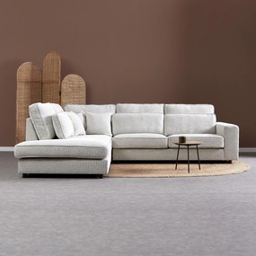 Hoekbank Met Dubbele Rugkussens Beige L