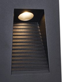 Buitenlamp Moderne inbouw wandlamp zwart 7cm incl. LED IP65 - Trem Modern IP65 Buitenverlichting