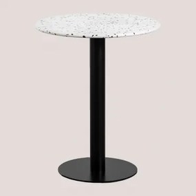 Ronde Bartafel Ø60 Cm In Terrazzo Dolce Wit - Sklum