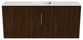 Mondiaz Joya DLux 90cm toiletmeubel walnut met wastafel faye midden 1 kraangat ostra