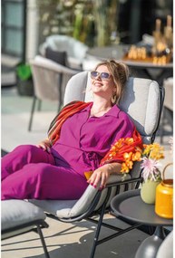 Garden Impressions Fresno loungestoelen donker grijs - Mati bijzettafel Ø50x48 cm