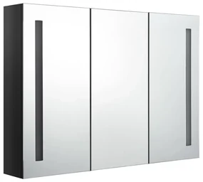vidaXL Badkamerkast met spiegel en LED 89x14x62 cm glanzend zwart