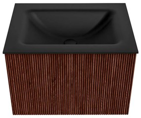 Mondiaz Kurve 60cm badmeubel ruby met 1 lade en wastafel cloud midden 1 kraangat urban