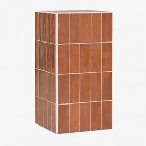 Vierkante Bijzettafel 30x30 Cm In Cement En Bongani Tegels Rood – Klei - Sklum