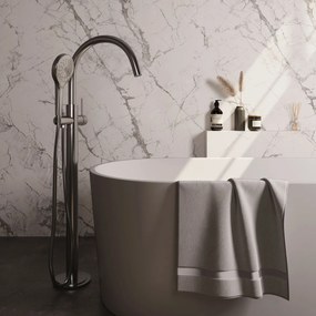 Brauer Stripe vrijstaande badmengkraan met 3 standen handdouche RVS geborsteld PVD