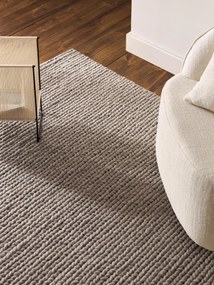 Wollen vloerkleed Bruna met gevlochten structuur