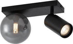 Moderne plafondlamp zwart 2-lichts kantelbaar - Lesly