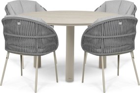 Tuinset Ronde Tuintafel 4 personen 140 cm Rope Zand/Beige  Santika Furniture Santika