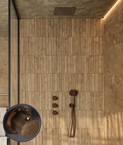 Saniclear Plus Curved inbouw regendouche met inbouw douchekop 30x30cm verouderd messing