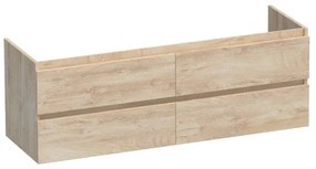 BRAUER Solution Wastafelonderkast - 140x46x50cm - 4 softclose greeploze lades - 2 sifonuitsparing - MFC - sahara 1948