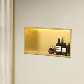 INBOUW BADKAMERPLANK LED 30x60 brush gold