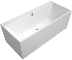 Villeroy & Boch Collaro Bad - 180x80cm - inbouw - rechthoek - met badwaste chrome - zonder panelen - wit uba180cor2dv-01