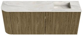 Mondiaz Joya DLux 100cm toiletmeubel ronding links dusk met wastafel faye rechts 1 kraangat ostra