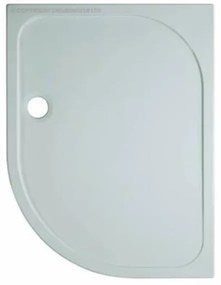 Crosswater Shower Tray douchebak 120x90x4.5cm offset links 90mm afvoer kwartrond polybeton wit SRQ91200LH