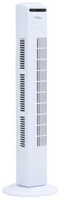 vidaXL Torenventilator met afstandsbediening en timer ø24x80 cm wit