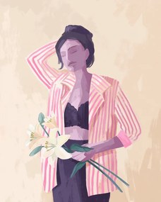 Ilustratie Lilly in a Jacket, Goed Blauw