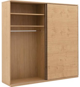 Goossens Excellent Kledingkast Nature, 225 cm breed, 223 cm hoog, 2 hout schuifdeuren