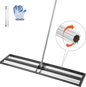 VEVOR Gazonhark, 254 x 1219 mm gazonnivelleringsapparaat met 213 cm verstelbare steel, egalisatiehark, robuuste tuinnivelleringshark, moeiteloos gazonnivelleringsgereedschap voor tuinen en golfbanen