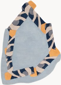 Handgeknoopt wollen vloerkleed Frame met hoog-laag effect