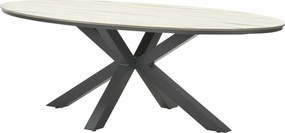 Garden Impressions Stevie tuinset 7-delig taupe - Tulli tuintafel 220x115xH75 cm - light teak vironwood