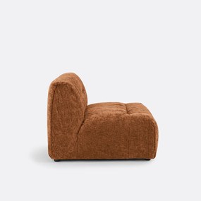 Loungestoel-element voor modulaire bank, in gevlamd chenille, SWEETY