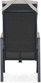 Verstelbare Tuinstoel Aluminium Grijs-antraciet Lifestyle Garden Furniture Vivaro   antracite