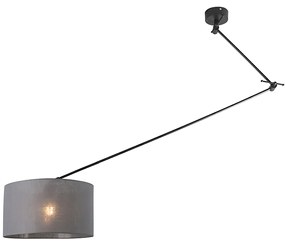 Smart hanglamp met dimmer zwart met kap antraciet 35 cm incl. Wifi A60 - Blitz Modern E27 rond Binnenverlichting Lamp