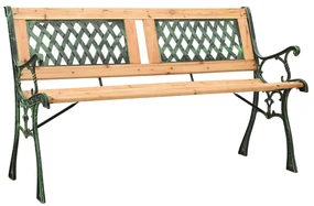 vidaXL Tuinbank 122 cm gietijzer en massief vurenhout