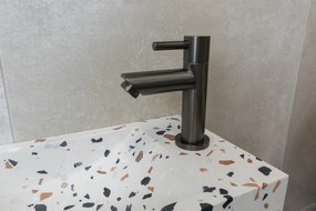 Saniclear Terrazzo fonteinset met rechte kraan in gunmetal